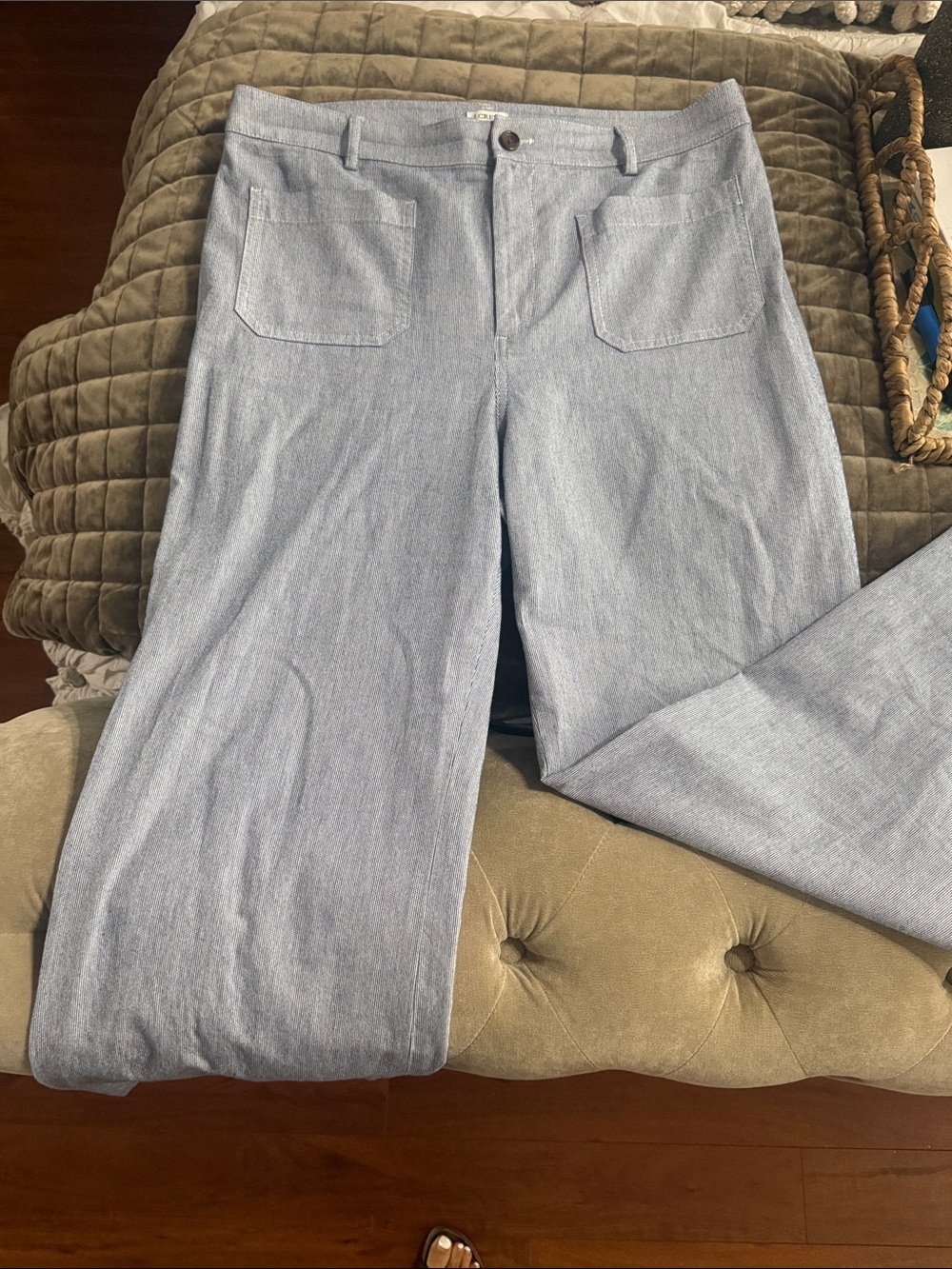 J. Crew Lizzie Pinstripe Wide Leg Pant 32